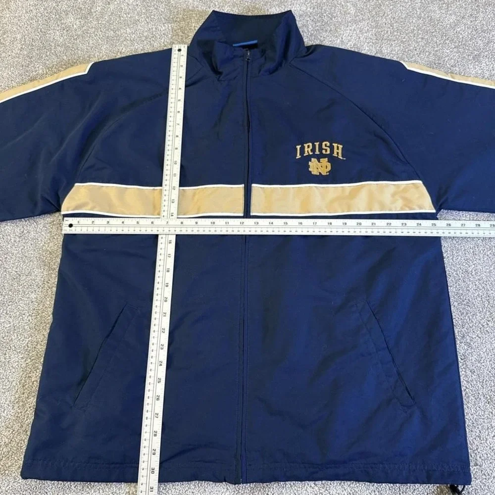 Vintage Notre Dame Embroidered Full Zip Jacket Large NCAA Irish